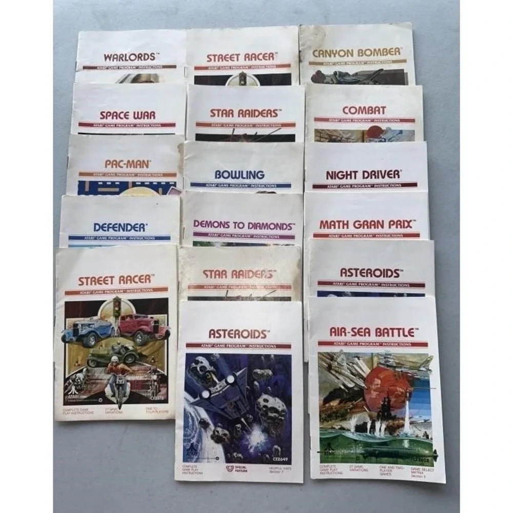 [17x] Vintage 1970s Atari Game Program Instructions User's Guide Manual‎